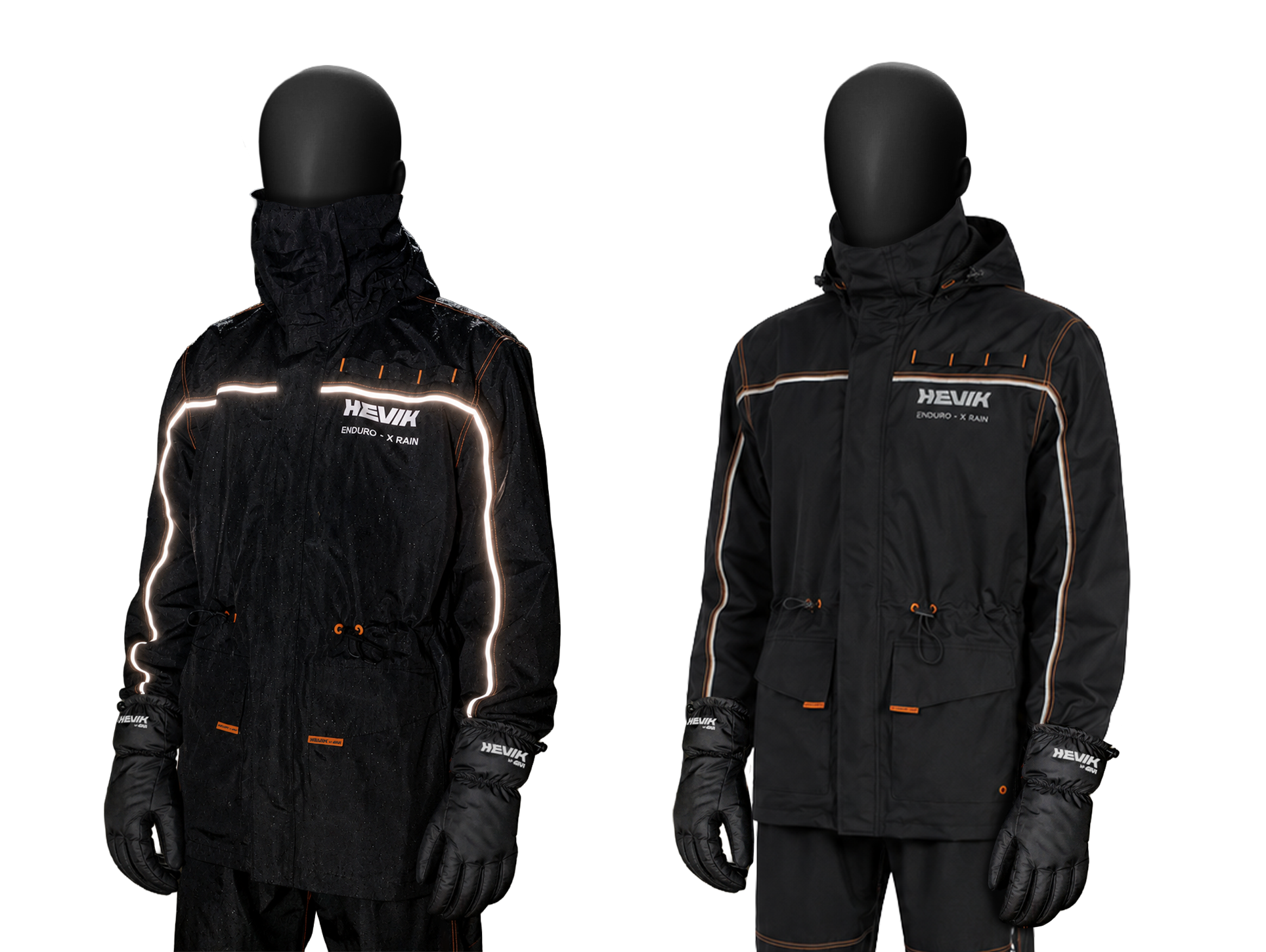 Bộ đồ đi mưa HEVIK Enduro X Rain HRV111B và găng tay Ride Dry Pro HRG100 dành cho biker.